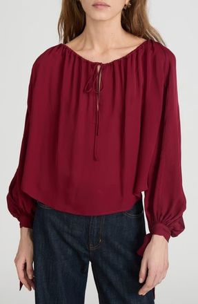 Frame Denim The Silk Serenade Blouse in Garnet at Nordstrom, Size X-Small
