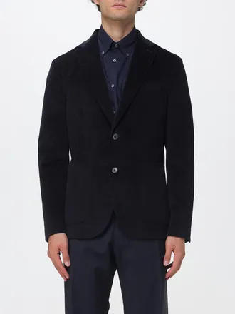 Brooksfield Blazer monopetto in velluto a coste di cotone stretch con tasche a toppa