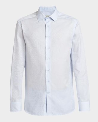 Etro Mens Tone on Tone Button-Front Shirt