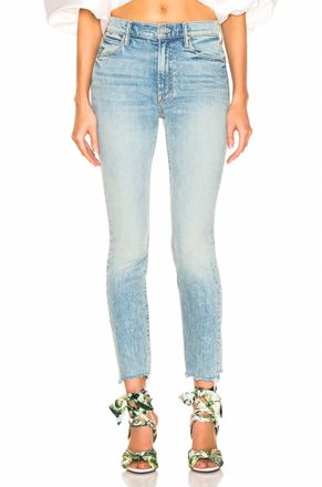 Mother Womens The Stunner Ankle Chew Jeans In Walkng On Water