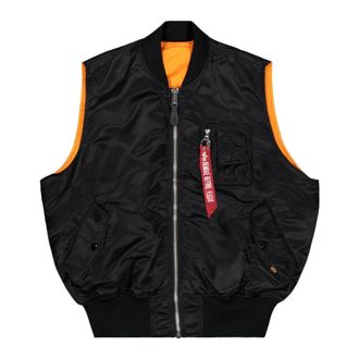 Alpha Industries Omkeerbaar Bomber Vest Heritage Stijl - Heren - Bodywarmers - Zwart - XL - Katoen - Jassen