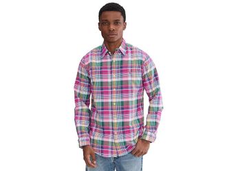 Polo Ralph Lauren Classic Fit Plaid Oxford Shirt Mens Clothing Pink Blue : 2XL, Cotton