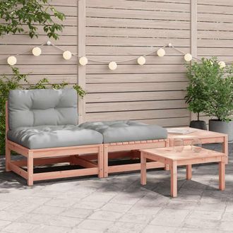 vidaXL Sof&aacute; De Jard&iacute;n Sin Reposabrazos Con Cojines Y Reposapi&eacute;s Vidaxl