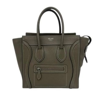 Celine Pre-owned Handbags, female, Brown, Size: ONE SIZE Pre-owned Luggage Micro Shopper Leather Handbag