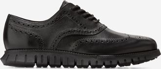 Cole Haan Mens ZER&Oslash;GRAND Remastered Wingtip Oxford Shoes - Black Size 10.5