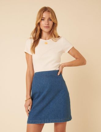 Nobody's Child Petite Blue Denim Mini Skirt