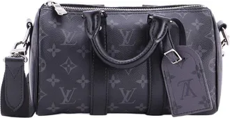 Louis Vuitton Keepall Bandouliere Bag Reverse Monogram Eclipse 25 (Authentic Pre-Loved)