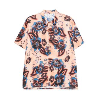 Paul Smith Floral-Print Short Sleeve Shirt - Heren - Korte mouwen Overhemden - Veelkleurig - M - Katoen - Overhemden