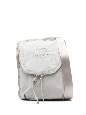 C.P. Company logo-embroidered messenger bag - men - Polyester/Polyamide/Polyamide - One Size - Grey