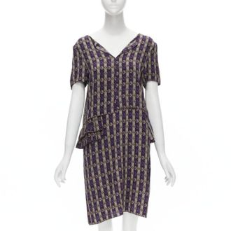 Marni jewel print tier ruffle waist sheath dress