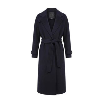 Pinko Pinko, Dames, Mantels, Blauw, Maat: L Wol