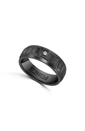 Effy Mens Black Rhodium Plated Sterling Silver Diamond Band Ring at Nordstrom Rack, Size 10