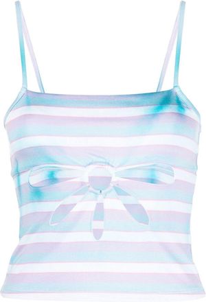 Collina Strada stripe-detail tank top - women - Cotton/Elastane - L - Blue