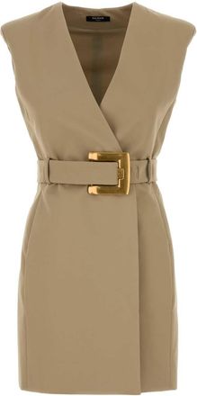 Balmain Beige Gabardine Dress