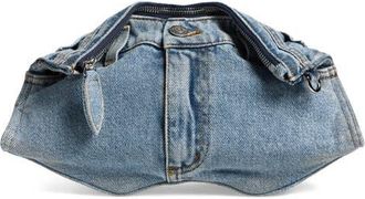Alexander McQueen Manta Denim Clutch in Navy at Nordstrom