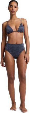 Onia Clara High-Rise Bikini Bottom in Noir Navy at Nordstrom, Size X-Large