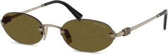 Miu Miu MU A54S Zonnebril - Dames - Zonnebrillen - Geel - 51 MM - Accessoires