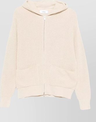 Lardini hooded knit jacket front pockets