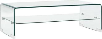 vidaXL Vidaxl Tavolino Da Salotto Trasparente 98x45x31 Cm In Vetro Temperato