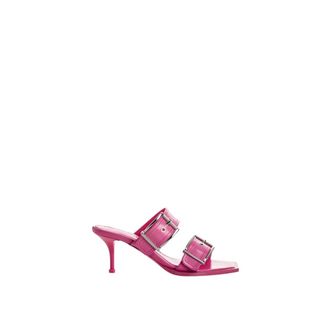 Alexander McQueen Alexander McQueen, Heeled Mules, female, Pink, Size: 11 US Rose Leather Punk Mules