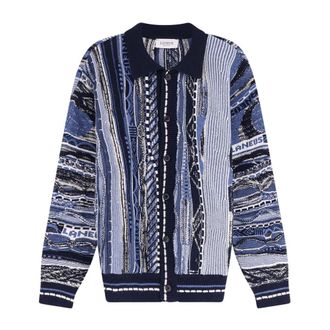 Laneus C&aacute;rdigan con Estampado Jacquard - Knitwear - Hombre - Azul - M