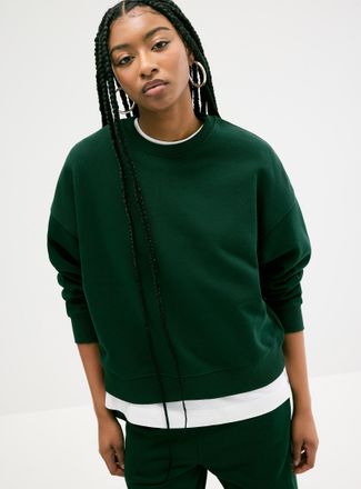 Twik Womens Oversized thin fleece crew-neck sweatshirt