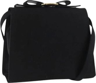 Ferragamo Pre-owned Cross Body Bags, female, Black, Size: ONE SIZE Pre-owned Satin Shoulder Bag