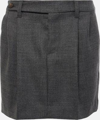 Brunello Cucinelli Pleated virgin wool miniskirt