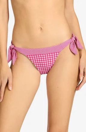 Robin Piccone Brigitte Side Tie Bikini Bottoms in Dragon/fruit/cream at Nordstrom, Size X-Small