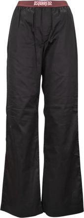 Dsquared2 Pantaloni Da infilare - Dames - Wijde Broeken - Zwart - S - Katoen - Broeken
