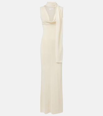 Aya Muse Scarf-detail draped maxi dress