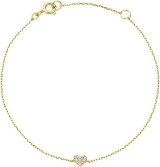 Lily & Roo Gold Diamond Style Cluster Heart Bracelet