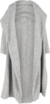 Max Mara Pre-owned Womens Max Long Open Coat in Grey Wool - Size Small