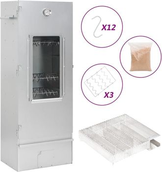 vidaXL Vidaxl - Horno Ahumador De Bbq Con Generador Humo Fr&iacute;o Acero Galvanizado