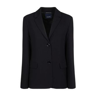 Max Mara Blazers, female, Black, Size: L Black Single Breasted Blazer