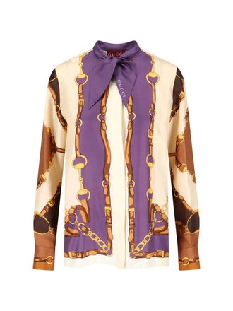 Gucci Camicia In Twill Di Seta