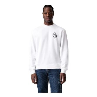 Karl Lagerfeld Sudadera con parche de monograma - Sweatshirts & Hoodies - Hombre - Blanco - L