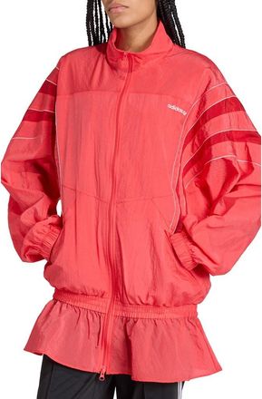 adidas Originals Santiago Peplum Track Jacket in Semi Lucid Red at Nordstrom, Size X-Small
