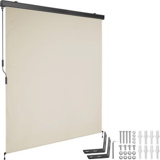 TecTake Toldo vertical con manivela, 2 soportes pared, 160x250 cm, beige
