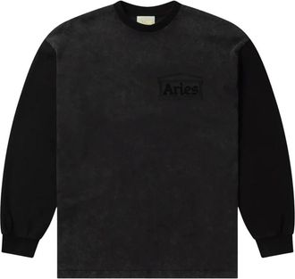 Aries Aged Contrast Temple LS Tee - - Tops - unisex - Nero - XL