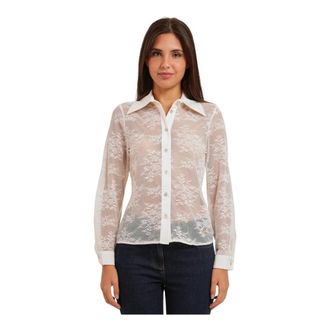 Yes-Zee Shirt met kanten details - Dames - Overhemden - Wit - S - Overhemden