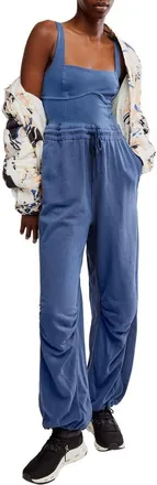 Free People FP Movement Inbound Stretch Cotton Jumpsuit in Midnight Navy at Nordstrom, Size Medium