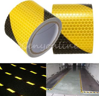 Trade Shop Trade Shop - 40 Metri Nastro Adesivo Catarifrangente Auto Camion Giallo Alta Visibilit&agrave;