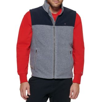 Tommy Hilfiger Mens Polar Fleece Vest, Light Grey, XS