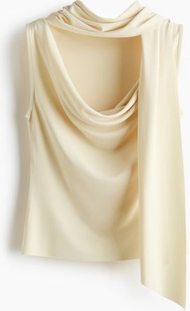 H&M Drapiertes Top mit Schaldetail - Hellgelb