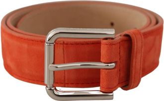Dolce & Gabbana Oranje Su&egrave;de Riem met Logogesp - Dames - Riemen - Oranje - ONE Size - Su&egrave;de - Accessoires