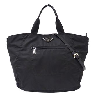 Prada Black Nylon Handbag Shoulder Bag Tote Bag (Pre-Owned)