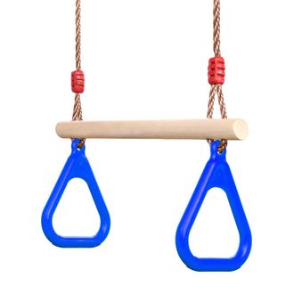OEM Columpio De Trapecio De Madera Con Anillas De Gimnasia, Columpio Infantil, Tobog&aacute;n, Juegos De Jard&iacute;n Para Interior Y Exterior (azul)