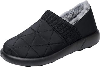 Generic Winter Boots for Women Waterproof Cotton Short Shoes Boots Wide Calf Boots Size 5 (Black, 4.5)