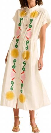 Carolina K Valerie Kaftan Midi Dress In Off White
